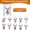 Alloy & Glass Bead Wine Glass Charms AJEW-GO00022-2