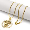 201 Stainless Steel Hollow Skull Pendant Necklaces NJEW-S007-25G-3