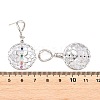 Brass Micro Pave Colorful Cubic Zirconia Dangle Hoop Earrings EJEW-G471-42P-5