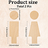 Wood Toilet Public Signs AJEW-WH20006-161-2