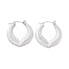 Non-Tarnish 304 Stainless Steel Double Leaf Wrap Hoop Earrings for Women LS-EJEW-G293-23P-1