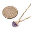 Heart Natural Mixed Gemstone Pendant Necklace NJEW-JN04486-3