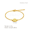 Simple Lemon Stainless Steel Link Bracelets HX9461-2-4