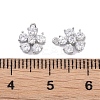 Brass Micro Pave Clear Cubic Zirconia Pendants KK-K351-42B-P-3