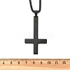 304 Stainless Steel Christian Upside Down Cross Pendant Box Chain Necklaces NJEW-NH0001-07EB-5