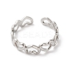 Non-Tarnish 304 Stainless Steel Hollow Heart Open Cuff Ring for Women RJEW-K245-28P-1
