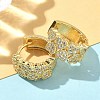 Heart Brass Micro Pave Cubic Zirconia Hoop Earrings EJEW-A132-10G-02-2