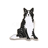 Dog Enamel Pin with Brass Butterfly Clutches JEWB-A006-01E-1