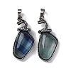 Natural Fluorite Pendants G-K338-42AS-02-1