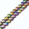 Electroplated Natural Lava Rock Beads Strands G-A256-F01-01J-1