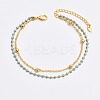 Fashionable Brass Double Layered Anklets with High-end Chain Design AF5904-2