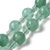 Natural Green Fluorite 3-Hole Guru Bead Strands G-K149-54-1