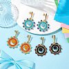 Natural Mixed Stone Boho Stud Earrings EJEW-MZ00281-2