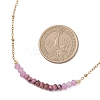 Dyed Natural Malaysia Jade Faceted Rondelle Beaded 304 Stainless Steel Satellite Chain Necklaces for Women NJEW-JN05783-02-3