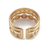 Ion Plating(IP) 304 Stainless Steel Triple Line Cuff Rings for Women RJEW-G285-15G-3