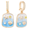 2Pcs Brass Enamel Pendants KK-BBC0018-73-1