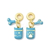 Brass Enamel European Dangle Charms KK-FZC0001-02A-G-1
