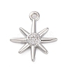 Brass Micro Pave Clear Cubic Zirconia Pendants KK-Z084-01P-1