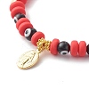 Handmade Polymer Clay Beads Stretch Bracelets Sets BJEW-JB06559-11