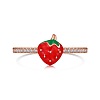 Enamel Strawberry Finger Rings RJEW-Q814-10RG-1