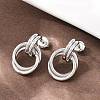 304 Stainless Steel Twist Ring Stud Earrings EJEW-P324-05P-3