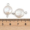 Natural Freshwater Pearl Keshi Pearl Flat Round Connector Charms STAS-D378-20P-3