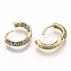 Brass Micro Pave Colorful Cubic Zirconia Hoop Earrings EJEW-S208-060-3