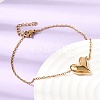 304 Stainless Steel Heart Pendant Necklaces & Bracelets & Stud Earrings Sets SJEW-P008-01G-4