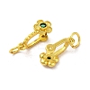 Rack Plating Brass Pave Cubic Zirconia Flower Shape Ice Pick Pinch Bails KK-D100-04G-01-2