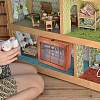 Wood Bookshelf with Books Mini Model DJEW-WH0596-027-5