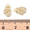 Christmas Theme Brass Micro Pave Clear Cubic Zirconia Charms KK-T073-12G-3