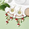 Golden 304 Stainless Steel Sun Chandelier Earrings EJEW-JE05674-02-3