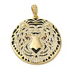 Brass Micro Pave Clear Cubic Zirconia with Enamel Pendants KK-R162-073A-G-2