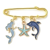 Ocean Theme Alloy Enamel Pendants Brooch Pin JEWB-BR00112-3