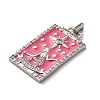 Brass Micro Pave Cubic Zirconia Pendants with Enamel KK-H458-01P-03-2