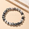 Natural Netstone Bead Stretch Bracelets BJEW-K212-B-021-6