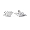 Non-Tarnish 304 Stainless Steel Grass Stud Earrings for Women EJEW-F300-04P-2