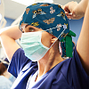 2Pcs 2 Colors Cute Cartoon Adjustable Cotton Surgical Cap AJEW-OC0014-18B-5