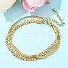304 Stainless Steel Herringbone & Cable & Half Round Link Chain Bracelets BJEW-U019-04G-03-1