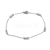Non-Tarnish 304 Stainless Steel Round Beaded Link Chain Bracelets for Women LS-BJEW-D033-01P-1