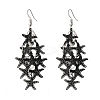 430 Stainless Steel Starfish Dangle Earrings EJEW-A137-11EB-4