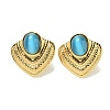 Cat Eye Stud Earrings EJEW-G400-60G-03-1