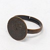 Adjustable Mixed Brass & Iron Pad Ring Settings DIY Finger Ring Findings X-KK-X0069-2