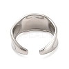 304 Stainless Steel Wide Band Open Cuff Ring for Women RJEW-F160-02P-3