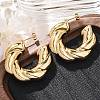 Twist C-Shaped 304 Stainless Steel Stud Earrings for Women LS-EJEW-A125-04G-2