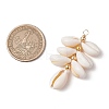 Natural Cowrie Shell Color-Changing Cluster Pendants PALLOY-JF03560-01-2