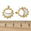 Flower with Lune 304 Stainless Steel Natural Paua Shell/White Shell Pendants Ion Plating(IP) STAS-U037-11G-01-3