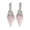 Natural Rose Quartz Faceted Bicone Big Pendants G-Z101-03P-08-1