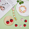 16Pcs 2 Colors Strawberry Food Grade Eco-Friendly Silicone Focal Beads SIL-DC0001-46-6
