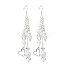 Brass Heart Dangle Earrings EJEW-FS00043-1